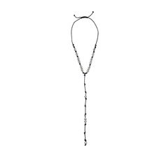 Sam Edelman Knotted Bead Y Necklace Black/Rhodium