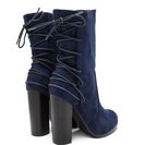 Incaltaminte Femei CheapChic Haute Outlook Chunky Lace-back Booties Navy
