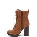 Incaltaminte Femei CheapChic Cool Combat Lace-up Lug Booties Whisky