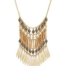 Bijuterii Femei Forever21 Medallion Matchstick Necklace Antique gold