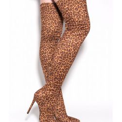 Incaltaminte Femei CheapChic Long Story Chic Leopard Thigh-high Boots Leopard