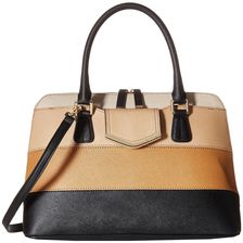 Calvin Klein Saffiano Satchel Neutral Color Block