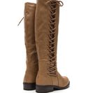 Incaltaminte Femei CheapChic Laced The Test Faux Leather Boots Tan