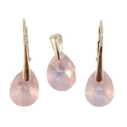 Set argint rosaline 925, cu Swarovski Elements, MiniPear, 12 mm
