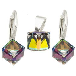 Set Argint 925 cu Swarovski Elements, Vitrail Medium, 6 mm
