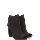 Incaltaminte Femei CheapChic Tied \'n Seek Chunky Peep-toe Booties Black