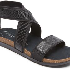Rockport Romilly Gore Zip Sandal Black Lizard