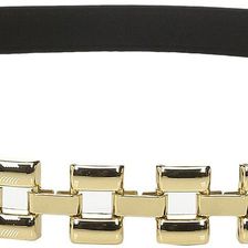Ivanka Trump 15mm Glazed Belt with Chain Front and Stretch Back Black