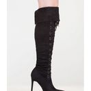 Incaltaminte Femei CheapChic Style Story Lace-up Thigh-high Boots Black