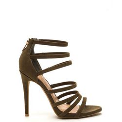 Incaltaminte Femei CheapChic Top Rung Faux Suede Strappy Heels Olive