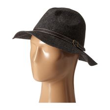 Steve Madden Wide Brim Fedora with Hat Band Grey