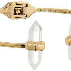 Rebecca Minkoff Raw Crystal Hinge Bracelet 12K with Crystal