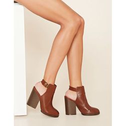 Incaltaminte Femei Forever21 Cutout Faux Leather Booties Tan