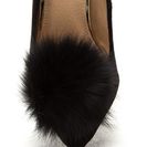 Incaltaminte Femei CheapChic You\'re Da Pom-pom Pointy Velvet Pumps Black