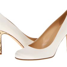 Kate Spade New York Karolina Ivory Satin/Gold Glitter Heel