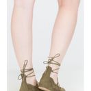 Incaltaminte Femei CheapChic Downtown Daytrip Cut-out Lace-up Flats Olive