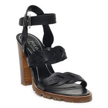 Ralph Lauren Braided Calfskin Sandal Black