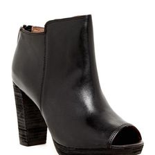 Incaltaminte Femei Corso Como Edie Peep Toe Bootie Black Brushed Leather