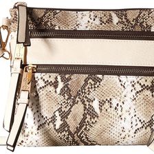Jessica Simpson Clara Top Zip Crossbody Brown Python