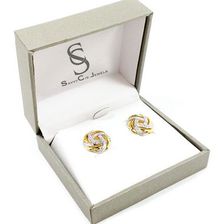 Bijuterii Femei Savvy Cie Two-Tone Large Knot Diamond Stud Earrings - 005 ctw YELLOW-WHITESILVER