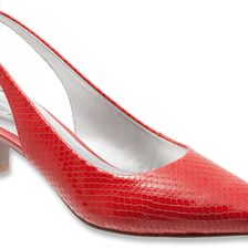 Trotters Prima Red Snake Embossed Leather