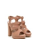 Incaltaminte Femei CheapChic Strappy Days Chunky Caged Platform Heels Taupe