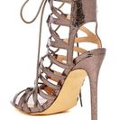 Incaltaminte Femei LILIANA Tisha Lace Snake-Embossed Sandal PEWTER