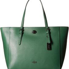 COACH Crossgrain Updated Turnlock Tote DK/Grass