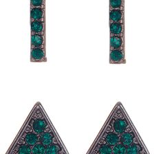 14th & Union Geometric Stud Earrings - Set of 2 GREEN-HEM
