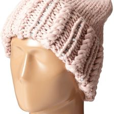 San Diego Hat Company KNH3354 Chunky Yarn Beanie with Hand Stitched Faux Gems On The Cuff Blush
