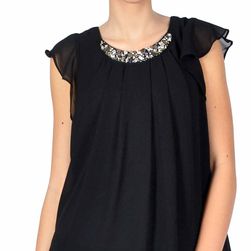 Bluza de ocazie neagra cu margele decolteu 15102N