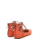 Incaltaminte Femei CheapChic Point It Out Laced Faux Suede Flats Coral