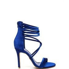 Incaltaminte Femei CheapChic Velvet Touch Strappy Stiletto Heels Blue