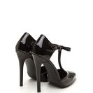 Incaltaminte Femei CheapChic Bow My Gosh Faux Patent T-strap Heels Black