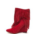 Incaltaminte Femei CheapChic Fringe On Fringe Faux Suede Boots Red