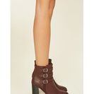 Incaltaminte Femei Forever21 Faux Leather Buckle Booties Burgundy