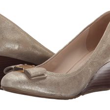 Cole Haan Tali Grand Bow Gold Metallic Suede