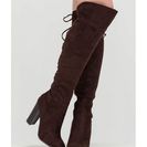 Incaltaminte Femei CheapChic Encore Please Over-the-knee Laced Boots Brown