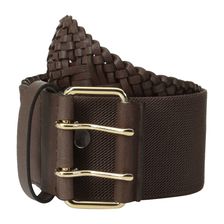 BCBGMAXAZRIA Faux Leather Waist Belt Dark Brown