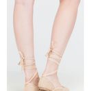 Incaltaminte Femei CheapChic Tie You Over Faux Suede Lace-up Flats Natural