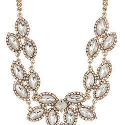 Natasha Accessories Crystal Leaf Necklace ANTIQUE GOLD-COLORADO