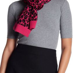 Accesorii Femei Kate Spade New York Leopard Pattern Knit Scarf SWEETHEART PINK