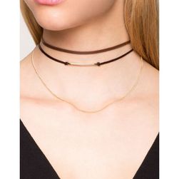 Bijuterii Femei CheapChic Modern Bar 2pc Choker Set Brown