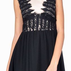 Rochie de ocazie neagra cu dantela bust D2448