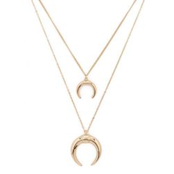 Bijuterii Femei Forever21 Layered Curved Pendant Necklace Gold