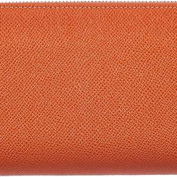 TOD'S Leather Coin Case Holder Around Orange