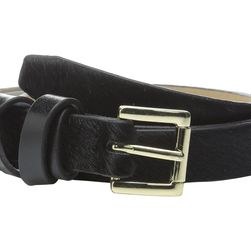 Vince Camuto 20mm Haircalf Belt with Smooth Wrapped Loop Black/Gold