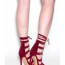 Incaltaminte Femei CheapChic Loves Me Knot Lace-up Heels Wine