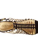 Incaltaminte Femei LAUREN Ralph Lauren Skyla Ralph Lauren GoldBlack Metallic Kid SkinElko Nubuck