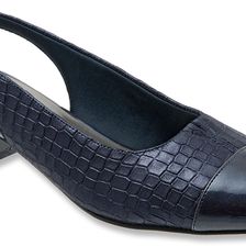 Trotters Dea Dark Blue Metallic Croco Lthr/Pearlized Patent